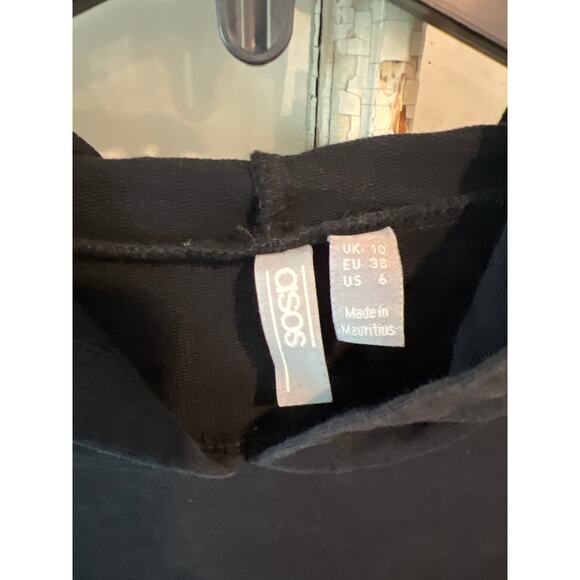 ASOS size 6 oversized black hoodie top or mini dress with pockets - Picture 2 of 3